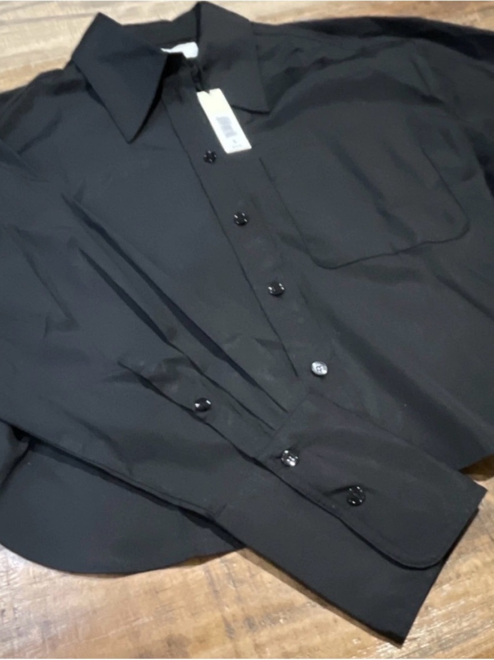 Banana Republic Black Button-Front Shirt cropped